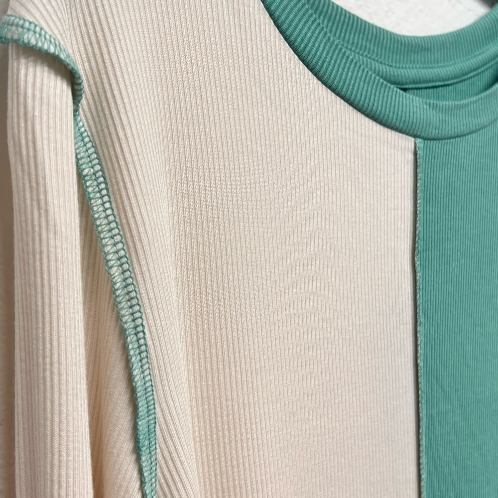 Women’s long sleeve ribbed/Spliced T shirt - Picture 3 of 9